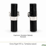 Cercei Argint 925 cu Turmalina Neagra – Protectie si Echilibru Zilnic