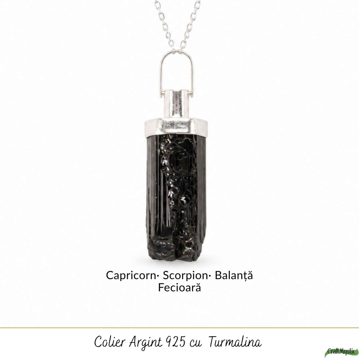 Colier Argint 925 cu Turmalina Naturala – Protectie si Echilibru Energetic
