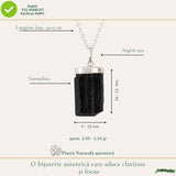 Colier Argint 925 cu Turmalina Neagra Bruta – Protectie si Stabilitate Interioara
