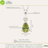 Colier Argint 925 cu Turmalina Verde Lacrima – Echilibru si Energie Naturala