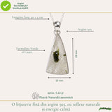 Colier Argint 925 cu Turmalina Verde si Cuart Triunghi – Protectie si Echilibru