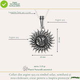 Colier Argint 925 Soare si Semiluna – Protectie, Echilibru si Energie Mistica