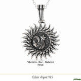 Colier Argint 925 Soare si Semiluna – Protectie, Echilibru si Energie Mistica