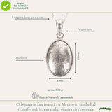 Colier Argint 925 cu Meteorit Oval – Curaj si Energie Cosmica