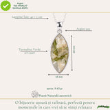 Colier Argint 925 cu Turmalina Verde si Cuart – Armonie si Energie Naturala