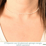 Choker argint 925 cuart roz – iubire de sine si echilibru emotional