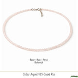 Choker argint 925 cuart roz – iubire de sine si echilibru emotional