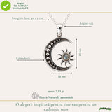 Colier Argint 925 cu Labradorit Soare si Luna – Echilibru si Intuitie
