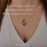 Colier Argint 925 cu Labradorit Soare si Luna – Echilibru si Intuitie