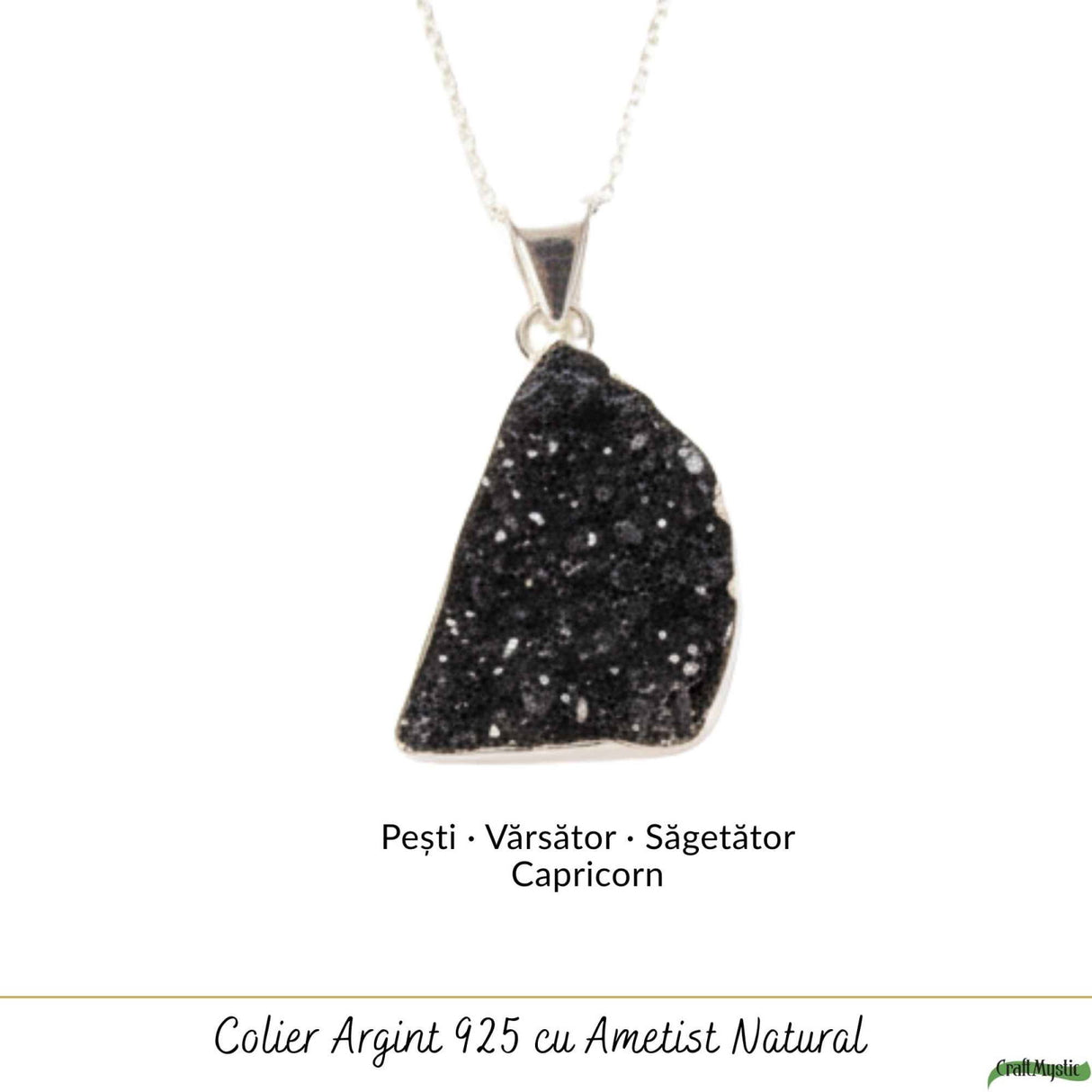Colier Argint 925 cu Ametist Druzy Natural – Energie de Calm si Claritate