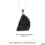 Colier Argint 925 cu Ametist Druzy Natural – Energie de Calm si Claritate