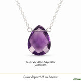 Colier argint 925 cu ametist lacrima – liniste si echilibru emotional