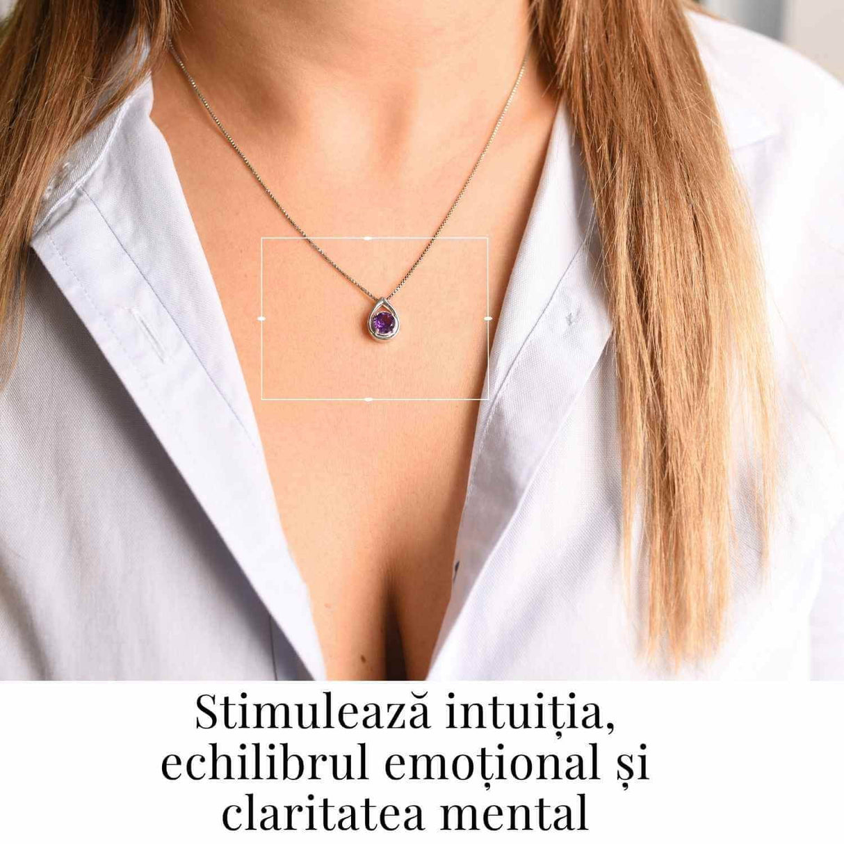 Colier argint 925 cu ametist - Calm si protectie spirituala