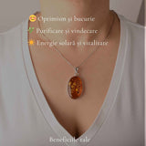 Colier Argint 925 cu Chihlimbar – Energie Pozitiva si Echilibru Interior