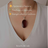 Colier Argint 925 Oval cu Chihlimbar Cherry – Energie Pozitiva si Protectie