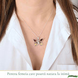 Colier argint 925 fluture cu chihlimbar natural - Transformare si vitalitate