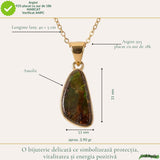 Colier Argint 925 Placat Aur 18K cu Amolit Natural – Prosperitate si Energie Pozitiva