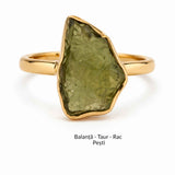 Inel moldavit brut neuniform placat cu aur de18K , M5/49 – transformare si claritate interioara