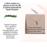 Colier Argint 925 placat cu aur 18K cu Opal Etiopian Fatetat in Forma de Lacrima - Luminile Transformarii Interioare