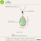 Colier Argint 925 cu Opal Etiopian Lacrima – Intuitie si Echilibru Emotional