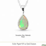 Colier Argint 925 cu Opal Etiopian Lacrima – Intuitie si Echilibru Emotional