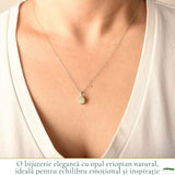 Colier Argint 925 cu Opal Etiopian Lacrima – Intuitie si Echilibru Emotional