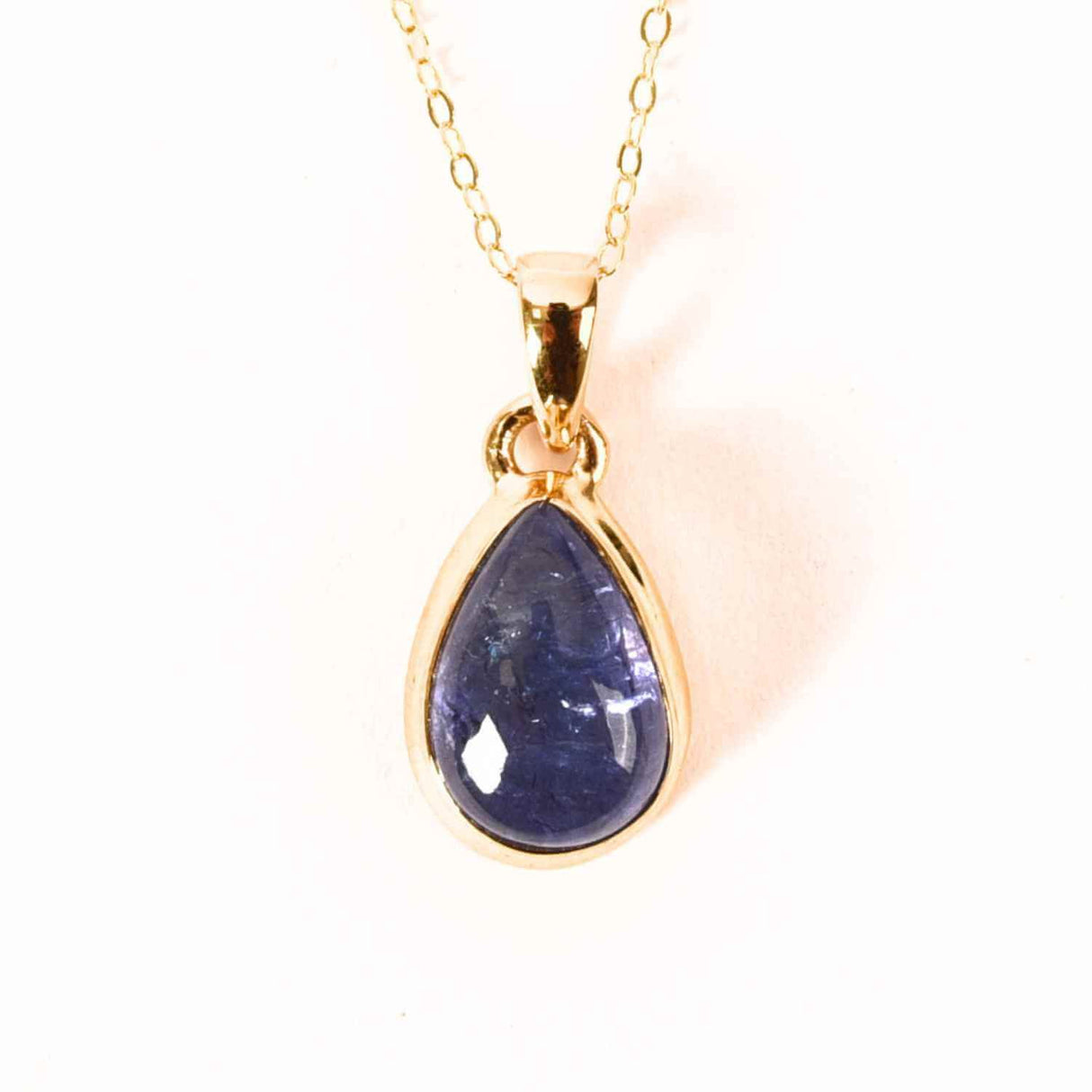 Colier Argint 925 placat cu Aur 18K si Tanzanit Lacrima - Claritate si Renastere Spirituala