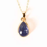 Colier Argint 925 placat cu Aur 18K si Tanzanit Lacrima - Claritate si Renastere Spirituala