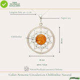 Colier Argint 925 Rotund cu Bobita de Chihlimbar Natural - Energie si Vitalitate