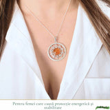 Colier Argint 925 Rotund cu Bobita de Chihlimbar Natural - Energie si Vitalitate