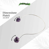 Colier Choker Argintiu cu Piatra Naturala Ametist Druzy - Protecte si Energie Positiva