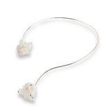 Colier Choker Argintiu cu Cristal de Stanca - Echilibru si Claritate Energetica