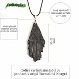 Colier cu pandantiv Turmalina Neagra model Aripa - Protectie si Eleganta