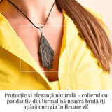 Colier cu pandantiv Turmalina Neagra model Aripa - Protectie si Eleganta