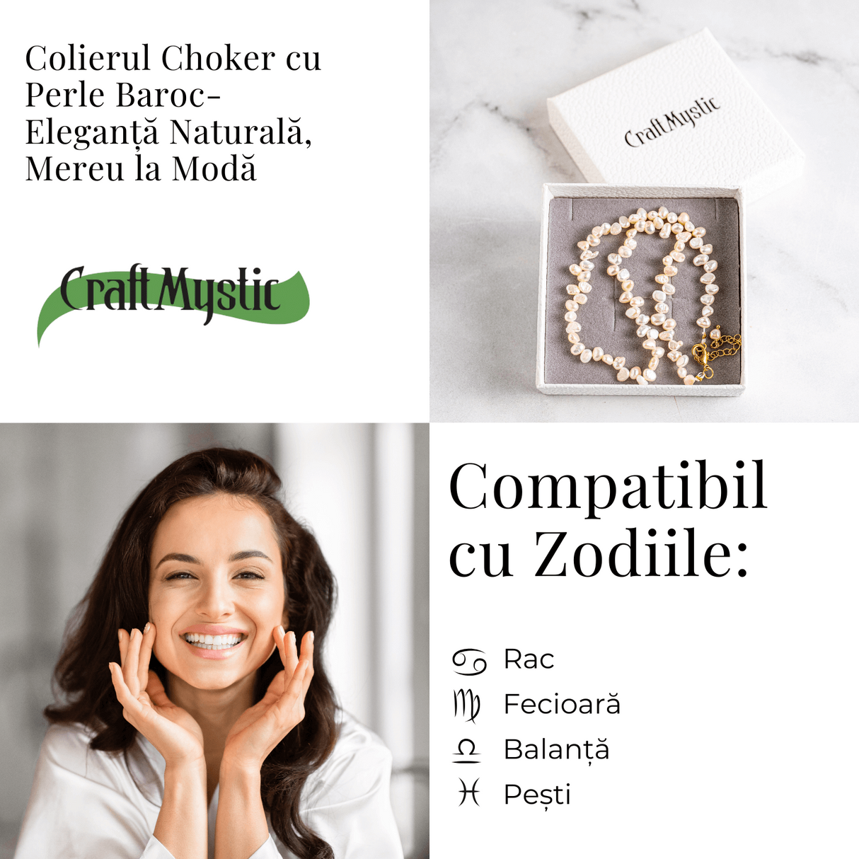 Colier choker cu perle design baroc - Eleganta naturala, mereu la moda