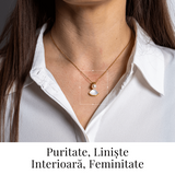 Poarta linistea interioara - Colier cu perla de cultura si scoica naturala