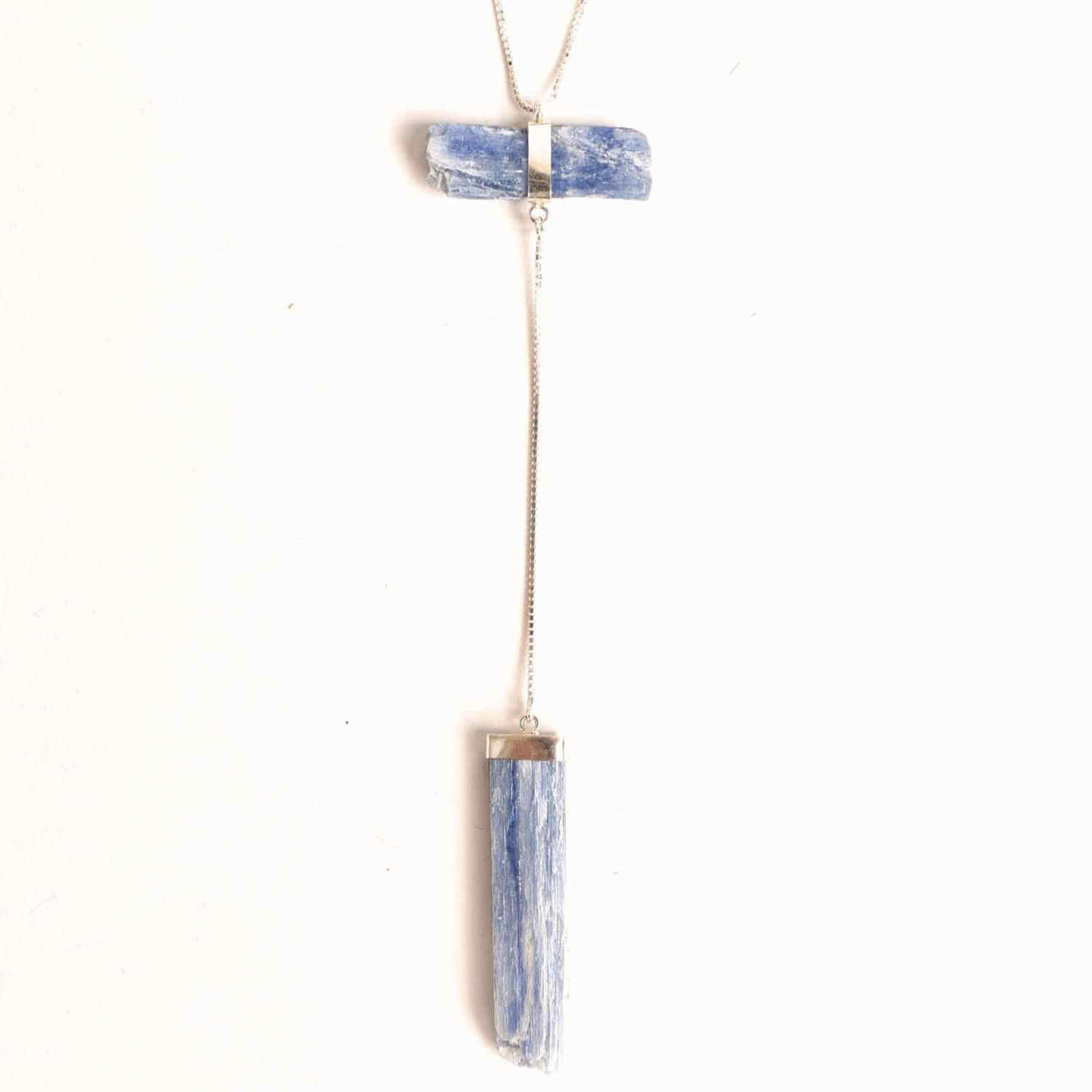 Colier Brut cu Dublu Kianit ( Cianit ) din Argint 925 - Comunicare Autentica si Aliniere Spirituala