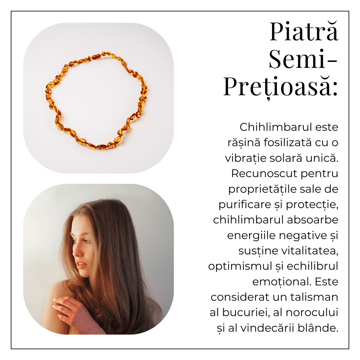 Colier Chihlimbar Natural Auriu - Energie Pozitiva, Calduroasa si Eleganta Organica