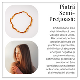 Colier Chihlimbar Natural Auriu - Energie Pozitiva, Calduroasa si Eleganta Organica