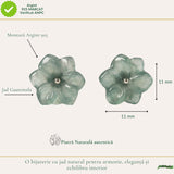 Cercei Argint 925 cu Jad Natural in Forma de Floare – Armonie, Noroc si Feminitate
