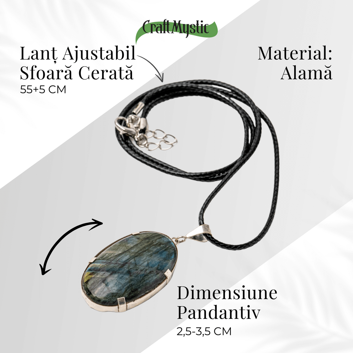 Colier cu Labradorit Oval - Stralucire Mistica si Protectie Energetica