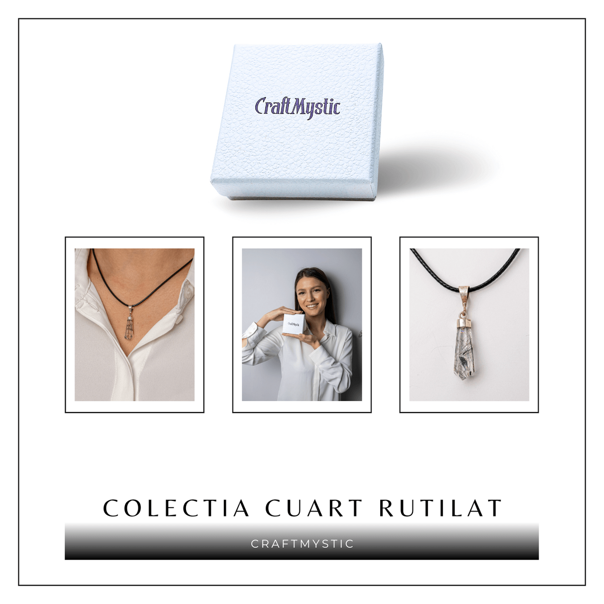 Colier Cuart Rutilat în Varf - Claritate, Putere Interioara si Energie Amplificata