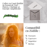 Colier Cuart Rutilat în Varf - Claritate, Putere Interioara si Energie Amplificata