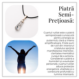 Colier Cuart Rutilat în Varf - Claritate, Putere Interioara si Energie Amplificata