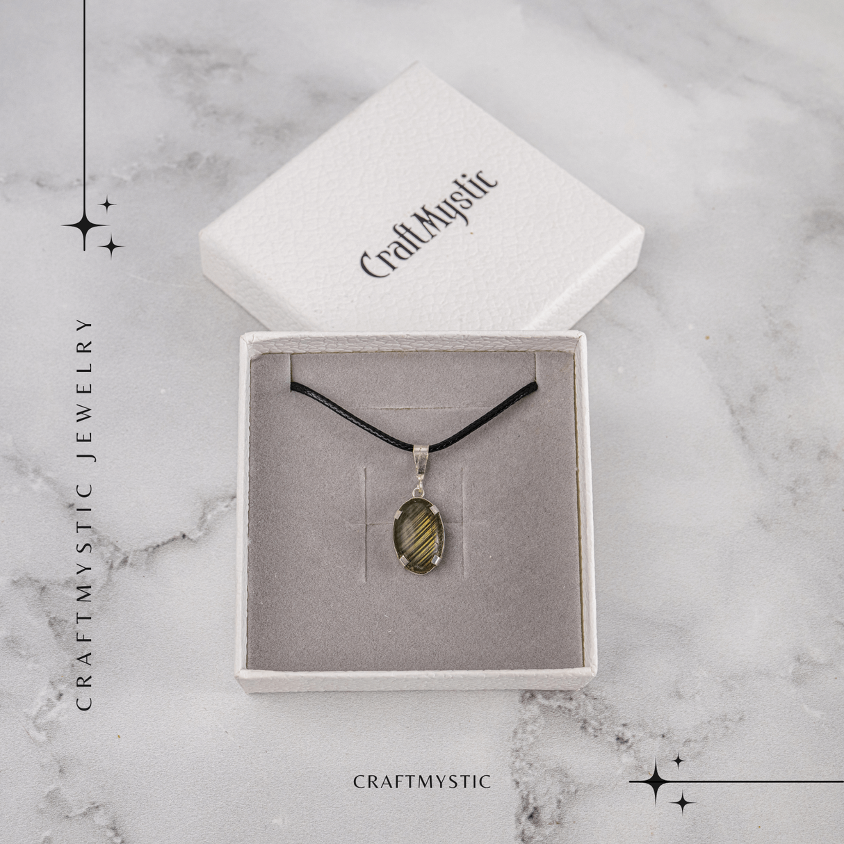 Colier cu Labradorit Oval pe Snur Cerat - Claritate Interioara, Intuitie si Lumina Mistica