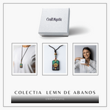 Colier Thangka Nepalez din Lemn de Abanos cu Leul de Zapada - Protectie Spirituala si Echilibru Interior
