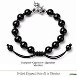 Bratara cu Obsidian Natural si Calut – Protectie, Curaj si Libertate