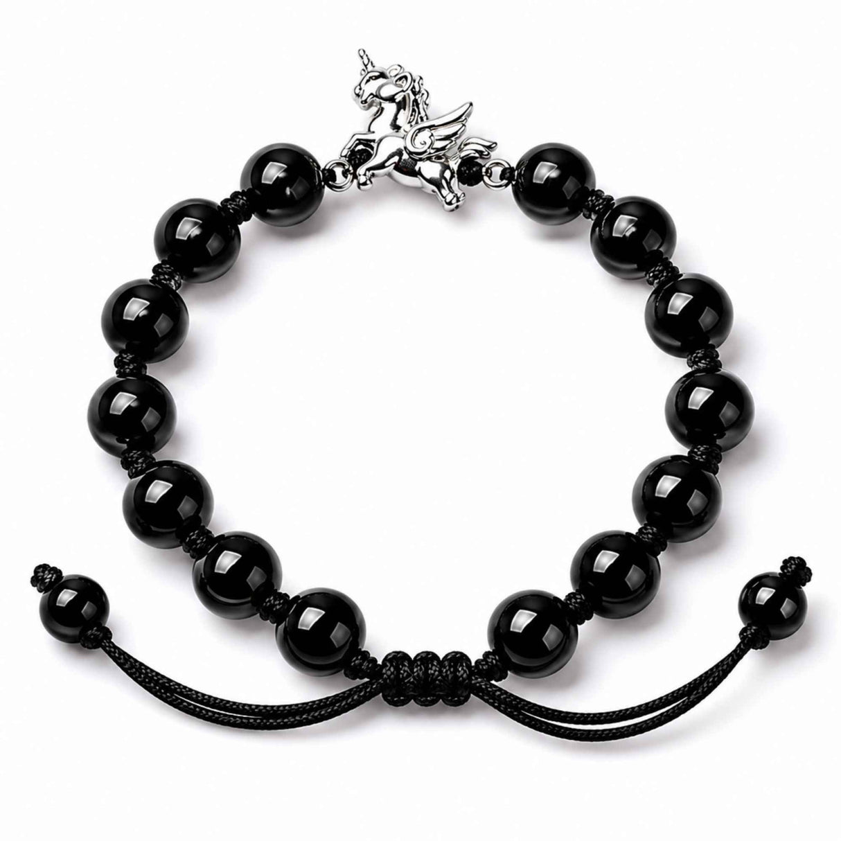 Bratara cu Obsidian Natural si Calut – Protectie, Curaj si Libertate