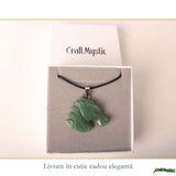 Colier cu Aventurin Verde Natural in Forma de Cal – Noroc, Echilibru si Libertate