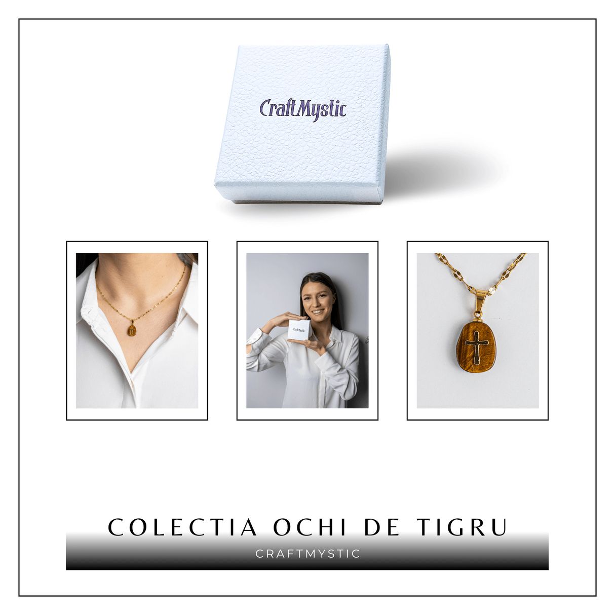 Bijuterie cu Energie si Credinta - Ochi de Tigru si Cruce
